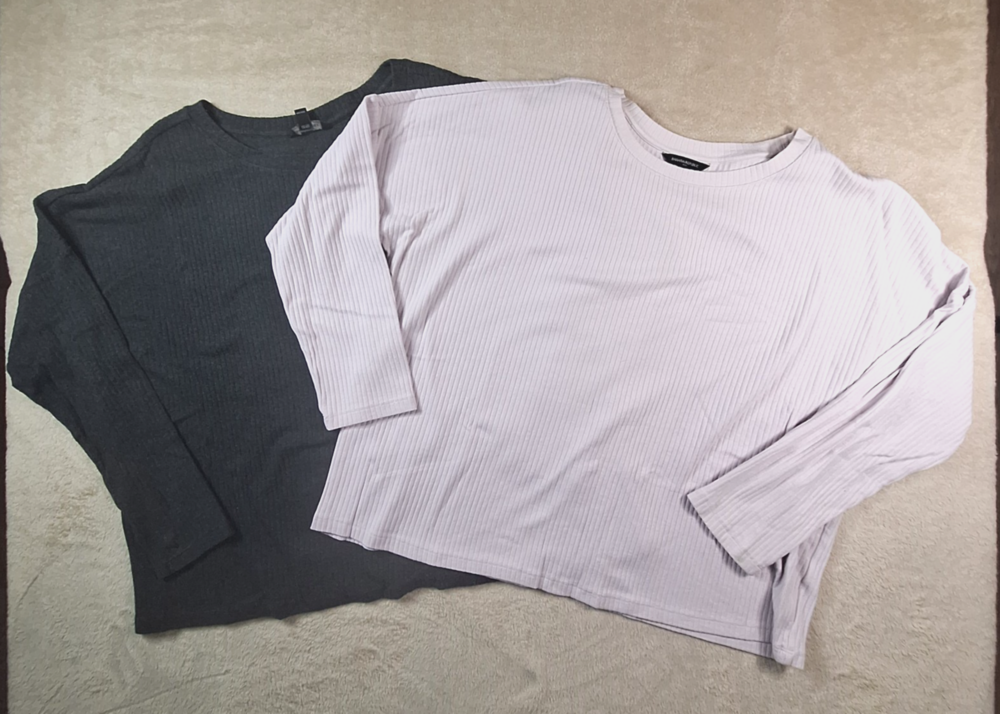 Banana Republic Sweater Lot 2 Women's Large Pink Gray 3/4 Sleeve Tunic